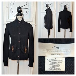 Vintage 90s Wool Preppy Cardigan Sweater by Etiqueta Negra